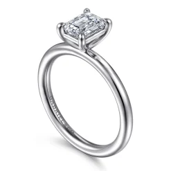Best Gabriel & Co. Lark - 14K White Gold Emerald Cut Solitaire Engagement Ring