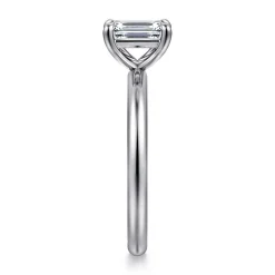 Best Gabriel & Co. Lark - 14K White Gold Emerald Cut Solitaire Engagement Ring