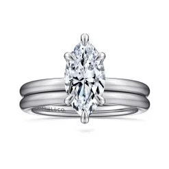 Clearance Gabriel & Co. Lark - 14K White Gold Marquise Shape Solitaire Engagement Ring