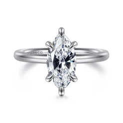 Clearance Gabriel & Co. Lark - 14K White Gold Marquise Shape Solitaire Engagement Ring
