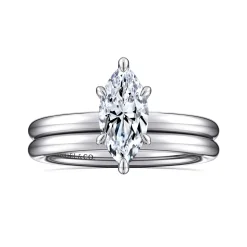 Clearance Gabriel & Co. Lark - 14K White Gold Marquise Shape Solitaire Engagement Ring