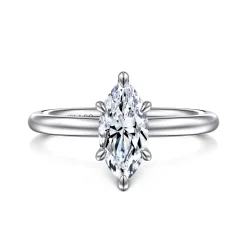 Clearance Gabriel & Co. Lark - 14K White Gold Marquise Shape Solitaire Engagement Ring