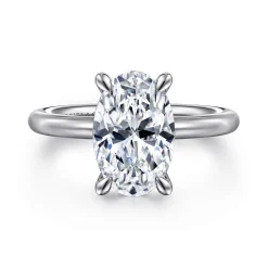 Discount Gabriel & Co. Lark - 14K White Gold Oval Solitaire Engagement Ring