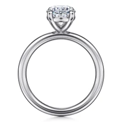 Best Gabriel & Co. Lark - 14K White Gold Oval Solitaire Engagement Ring