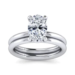 Clearance Gabriel & Co. Lark - 14K White Gold Oval Solitaire Engagement Ring