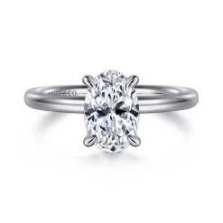 Discount Gabriel & Co. Lark - 14K White Gold Oval Solitaire Engagement Ring