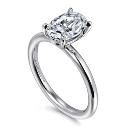 Discount Gabriel & Co. Lark - 14K White Gold Oval Solitaire Engagement Ring