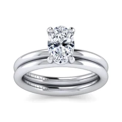 Discount Gabriel & Co. Lark - 14K White Gold Oval Solitaire Engagement Ring