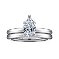 Hot Gabriel & Co. Lark - 14K White Gold Pear Shape Solitaire Engagement Ring