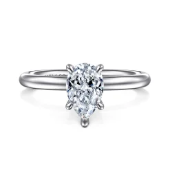 Hot Gabriel & Co. Lark - 14K White Gold Pear Shape Solitaire Engagement Ring