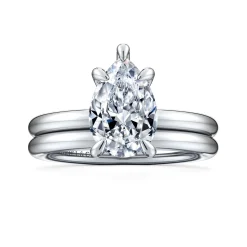 Best Gabriel & Co. Lark - 14K White Gold Pear Shape Solitaire Engagement Ring