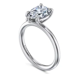 Best Gabriel & Co. Lark - 14K White Gold Pear Shape Solitaire Engagement Ring