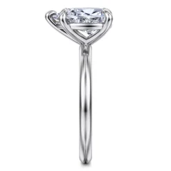 Best Gabriel & Co. Lark - 14K White Gold Pear Shape Solitaire Engagement Ring