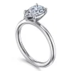 Best Gabriel & Co. Lark - 14K White Gold Pear Shape Solitaire Engagement Ring