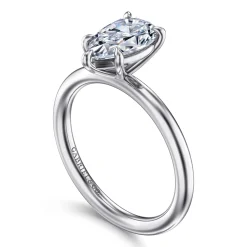 Best Gabriel & Co. Lark - 14K White Gold Pear Shape Solitaire Engagement Ring