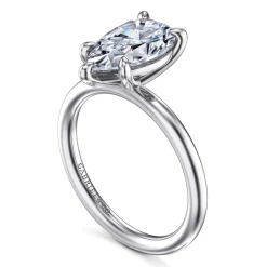 New Gabriel & Co. Lark - 14K White Gold Pear Shape Solitaire Engagement Ring