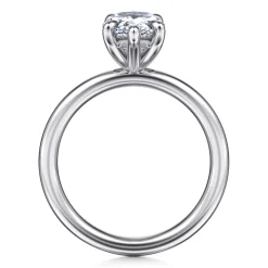 New Gabriel & Co. Lark - 14K White Gold Pear Shape Solitaire Engagement Ring