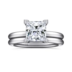 Discount Gabriel & Co. Lark - 14K White Gold Princess Cut Solitaire Engagement Ring