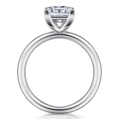 Outlet Gabriel & Co. Lark - 14K White Gold Princess Cut Solitaire Engagement Ring