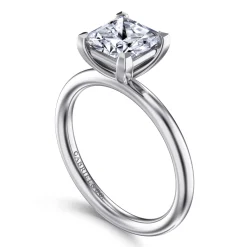 Outlet Gabriel & Co. Lark - 14K White Gold Princess Cut Solitaire Engagement Ring