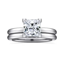 Outlet Gabriel & Co. Lark - 14K White Gold Princess Cut Solitaire Engagement Ring