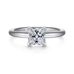 Gabriel & Co. Lark - 14K White Gold Princess Cut Solitaire Engagement Ring
