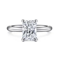 Sale Gabriel & Co. Lark - 14K White Gold Radiant Cut Solitaire Engagement Ring