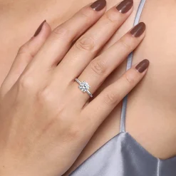 Discount Gabriel & Co. Lark - 14K White Gold Round Solitaire Engagement Ring