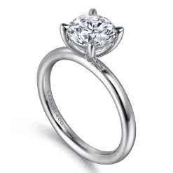 Discount Gabriel & Co. Lark - 14K White Gold Round Solitaire Engagement Ring