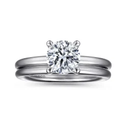 Hot Gabriel & Co. Lark - 14K White Gold Round Solitaire Engagement Ring