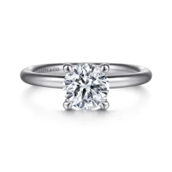 Hot Gabriel & Co. Lark - 14K White Gold Round Solitaire Engagement Ring