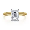 Gabriel & Co. Lark - 14K White Yellow Gold Emerald Cut Solitaire Engagement Ring