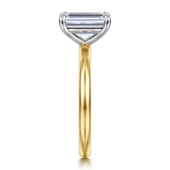 Gabriel & Co. Lark - 14K White Yellow Gold Emerald Cut Solitaire Engagement Ring