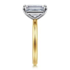 Online Gabriel & Co. Lark - 14K White-Yellow Gold Emerald Cut Solitaire Engagement Ring