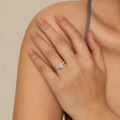 Online Gabriel & Co. Lark - 14K White Yellow Gold Emerald Cut Solitaire Engagement Ring