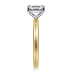 Online Gabriel & Co. Lark - 14K White Yellow Gold Emerald Cut Solitaire Engagement Ring