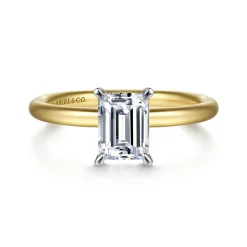 Online Gabriel & Co. Lark - 14K White Yellow Gold Emerald Cut Solitaire Engagement Ring