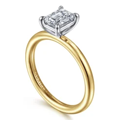Online Gabriel & Co. Lark - 14K White Yellow Gold Emerald Cut Solitaire Engagement Ring