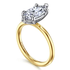 Online Gabriel & Co. Lark - 14K White-Yellow Gold Marquise Shape Solitaire Engagement Ring