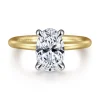 Sale Gabriel & Co. Lark - 14K White Yellow Gold Oval Solitaire Engagement Ring