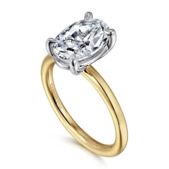 Sale Gabriel & Co. Lark - 14K White Yellow Gold Oval Solitaire Engagement Ring