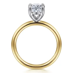 Sale Gabriel & Co. Lark - 14K White Yellow Gold Oval Solitaire Engagement Ring