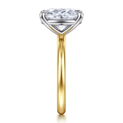 New Gabriel & Co. Lark - 14K White Yellow Gold Oval Solitaire Engagement Ring