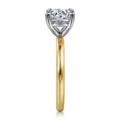 Hot Gabriel & Co. Lark - 14K White-Yellow Gold Round Solitaire Diamond Engagement Ring