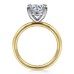 Hot Gabriel & Co. Lark - 14K White-Yellow Gold Round Solitaire Diamond Engagement Ring