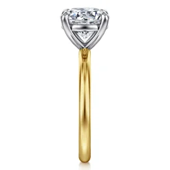 Best Gabriel & Co. Lark - 14K White-Yellow Gold Round Solitaire Diamond Engagement Ring