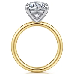 Best Gabriel & Co. Lark - 14K White-Yellow Gold Round Solitaire Diamond Engagement Ring