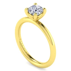Outlet Gabriel & Co. Lark - 14K Yellow Gold Cushion Cut Solitaire Engagement Ring