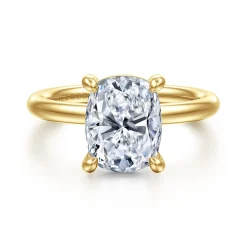 New Gabriel & Co. Lark - 14K Yellow Gold Elongated Cushion Solitaire Engagement Ring
