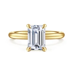 Gabriel & Co. Lark - 14K Yellow Gold Emerald Cut Diamond Engagement Ring